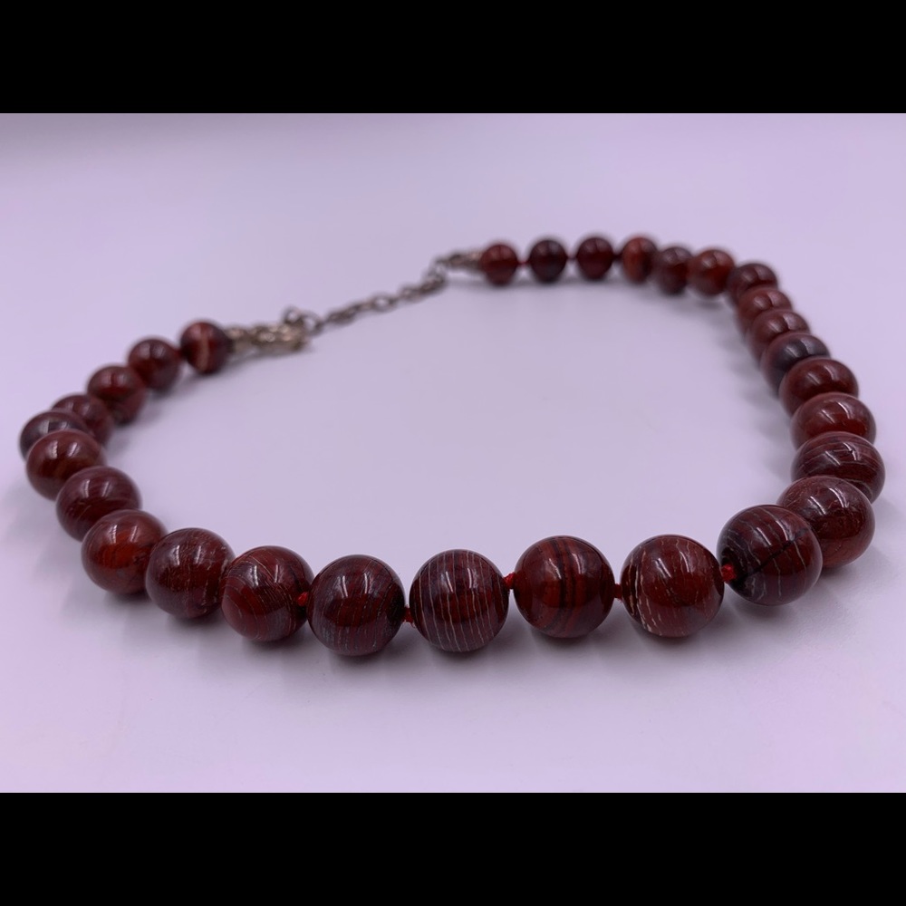 Vintage Red Jasper Beaded Necklace